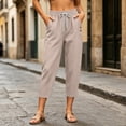 thumbnail image 3 of Nolissa Women's Elastic Waist Capri Pants Casual Loose Cropped Trousers with Pockets, 3 of 7