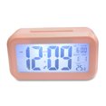 thumbnail image 3 of Sidaley Reloj despertador de pantalla Digital dormitorio Sensor de temperatura termómetro retroiluminación calendario portátil Snooze relojes Electrónica Rosado, 3 of 6