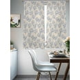 thumbnail image 5 of Rustic Blue Leaves Semi Sheer Curtains 63 Inch Length 2 Panels Set, Farmhouse Botanical Beige Sheer Kitchen Curtain Privacy Voile Window Curtain for Living Room Bedroom Rod Pocket Drapes, 5 of 7