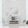 thumbnail image 4 of Alya Bath Wilmington 48" Solid Wood Vanity with Carrera Marble Top in White, 4 of 6