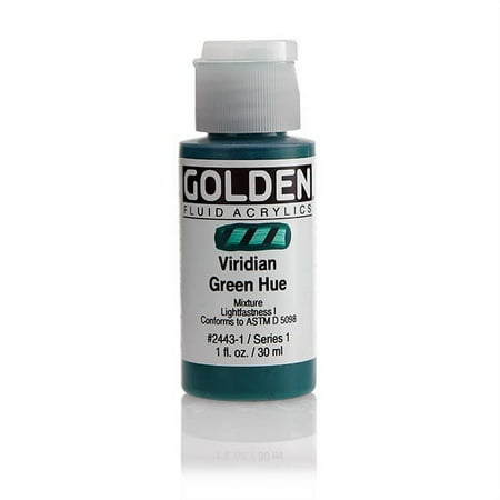 UPC: 0738797244313 | Golden Fluid Acrylic 1oz Viridian Green Hue
