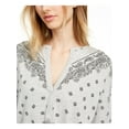 thumbnail image 3 of Lucky Brand Women's Split-Neck Henley Top (XS, Heather Grey Multi), 3 of 4