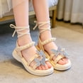 thumbnail image 4 of Little Girls Summer Glitter Gladiator Sandals Rhinestone Open Toe Strappy Dress Flats Sandals Wedding Party Shoes for Toddler Little Kid Big Kid, 4 of 8
