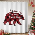 thumbnail image 5 of Christmas Shower Curtain Red Plaid Shower Curtains for Bathroom Winter Holiday Xmas Decor, Waterproof Polyester Shower Curtain Set with Hooks, Extra Long 72" x 84" Polar Bears Christmas, 5 of 7