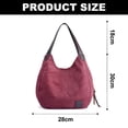 thumbnail image 2 of Bolso de hombro multibolsillos para mujer, bolso de lona, bolso de un solo hombro, artístico y minimalistaGris + café morado, 2 of 5