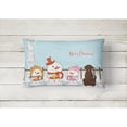 thumbnail image 2 of Carolines Treasures BB2387PW1216 Merry Christmas Carolers Chocolate Labrador Canvas Fabric Decorative Pillow, 12H x16W,, 2 of 3