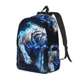 thumbnail image 1 of Easygdp Futuristic Blue Light White Tiger Mochila de Lona Resistente para Laptop, Compatible con Laptops de 15 a 17 pulgadas, Ideal para Escuela, Trabajo y Viajes-Small, 1 of 5
