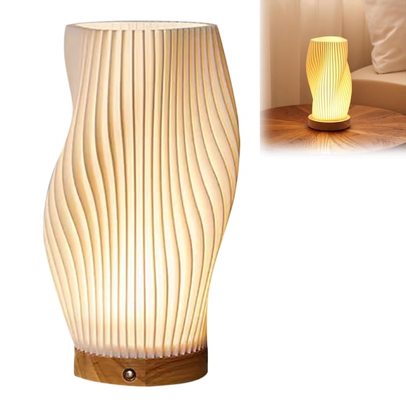 YWIYIUD 1PC Rechargeable Table Lamp Dimmable Battery Lamp with Woodbase Bedside Lamp for Bedroom Nightstand Weddings Party Patio Indoors Outdoors 8INCH