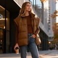 thumbnail image 2 of Fanient Womens Oversized Puffer Vest Sleeveless Zip Up Padded Jacket Vest Lightweight Winter Coat Outwear, 2 of 8