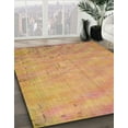 thumbnail image 3 of Ahgly Company Machine Washable Indoor Square Abstract Orange Area Rugs, 7' Square, 3 of 7