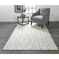 thumbnail image 2 of Feizy Lennox Modern Abstract, Ivory/Gray, 5' x 8' Area Rug Sheen Handmade Industrial Geometric Design Carpet for Living Dining Bed Room, 2 of 8
