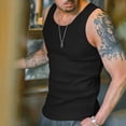 thumbnail image 5 of Afdoent Mens Casual Tank Tops Men's Summer Solid Color Slim Fit Sleeveless Thread Vest T Shirt Casual Outdoor Wear Base Shirt Men Classic, 5 of 9