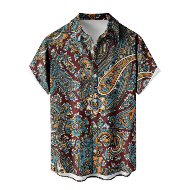 ZHAOCHENG Camisa hawaiana de manga corta para hombre, de verano, con bolsillo frontal, estampado hawaiano, informal, de algodón, estilo funky, de lino para playa, camiseta Y2K para hombre.