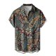 thumbnail image 1 of ZHAOCHENG Camisa hawaiana de manga corta para hombre, de verano, con bolsillo frontal, estampado hawaiano, informal, de algodón, estilo funky, de lino para playa, camiseta Y2K para hombre., 1 of 5