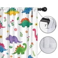 thumbnail image 4 of Blackout Kids Curtains,White Cartoon Dinosaurs Flowers Pattern Childrens Insulated Curtains Set Of 2,Bedroom Essentials,Toddler Room Decor 42"x84", 4 of 5