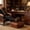 Brown, variant on Small Foot Stool, Lazy Sofa with Footstool, Stable Small Footstool for Living Room, Grey 17.7x17.7x5.9in