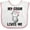 White and Pink, variant on Inktastic My Gram Loves Me Girls Cat Girls Baby Bib