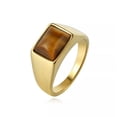 thumbnail image 3 of QQTDFG Men Square Tiger Eye Stone Ring Stainless Steel Biker Band Statement Size 7-12-Black Green-12, 3 of 9