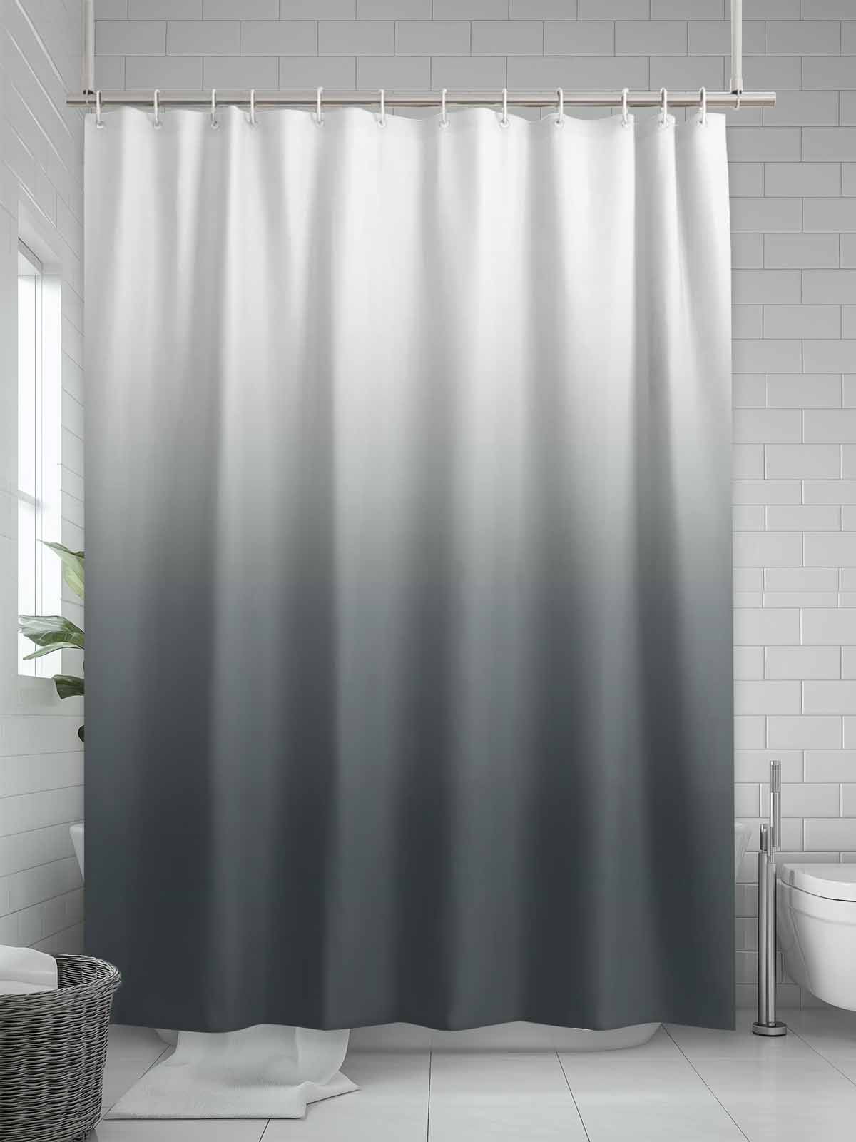 Boanket Polyester Fabric Grey Ombre Shower Curtain, Farmhouse Gradient Modern Abstract Art Waterproof Bathtub Curtain Bathroom Decor Set with Hooks 72 x 72 Inches,