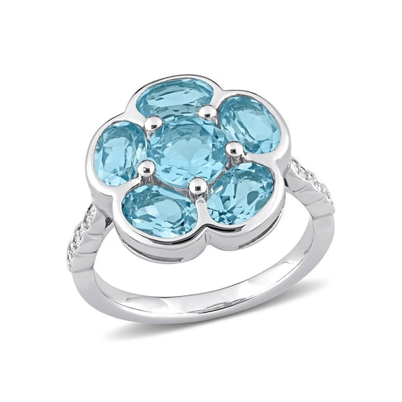 Everly Women's Topaz and Diamond Sterling Silver Ring