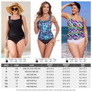 RELLECIGA Womens Bandeau Ruched Tankini Top Swimsuits Modest Bathing Suits