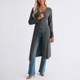 thumbnail image 2 of QHFBli Womens Long Cardigan Sweaters Oversized Bell Sleeve Open Front Button Down Casual Knit Fall Midi Dress, 2 of 5