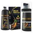 thumbnail image 2 of Black Hair Dye Shampoo 3 In 1 | Organic Hair Color 500mL | Hair Color Shampoo Grey Coverage In Minutes, Ammonia Free Instant Coloring Gift For Mom Dad, 2 of 9