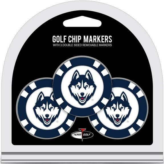Team Golf NCAA CONNECTICUT 3 Pack Golf Chip Ball Markers