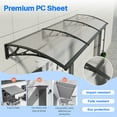 thumbnail image 5 of 32"x120" Window Awning Door Canopy, ABS Bracket & Polycarbonate Hollow Sunboard, Brown & Black Outdoor Rain Snow UV Protection Cover for Front Door, Window, Patio, Balcony, 5 of 8