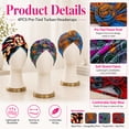 thumbnail image 6 of African Head wrap Headbands for Women Turbans Hair Wraps Headband Pre-Tied Pattern Bonnet Turban Knot Beanie Cover Head wrap Hat 4 PCS, 6 of 7
