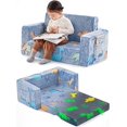 Yojoker Toddler Chair Couch, Comfy Fold Out Glow in The Dark Kids Sofa
