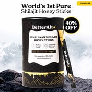 BetterAlt Pure Himalayan Shilajit Honey Sticks with Organic Honey & Saffron – Natural Energy & Wellness Support – 30ct