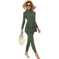 thumbnail image 6 of IBTOM CASTLE Modest Muslim Islamic Long Sleeve Burkini for Women Full Cover Swim Rashguard Hijab Swimsuit Bathing Suit 4XL Green, 6 of 7