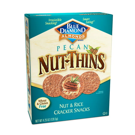 Blue Diamond Nut-Thins Pecan Nut & Rice Cracker Snacks, 4.25