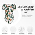 thumbnail image 4 of Balery Cactuses Body de cuello redondo de manga corta para mujer Tops de manga corta Tops básicos-Large, 4 of 7