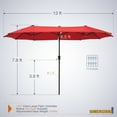 thumbnail image 6 of Summit Living 13ft Double-Sided Patio Umbrella Large Outdoor Table Umbrella Red, 6 of 7
