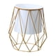 thumbnail image 5 of Soporte de metal para macetas, soporte para jarrones de flores, estante para macetas blanco geométrico, 5 of 9