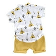 thumbnail image 2 of Toddler Infant Baby Boy Clothes Cotton Print Short Sleeve Button Tops T-Shirt Casual Shorts Set 2PCS Little Boy Clothing Summer Outfits 3 Months-4T, 2 of 9