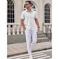 thumbnail image 3 of COOFANDY Mens Button Up Short Sleeve Shirts Regular Fit Business Casual Shirts Summer Fitted Dress Shirts, 3 of 7