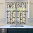 thumbnail image 3 of Kitchen Curtains 36 Inch Short - 3 Panel Set with Cute Farmhouse Egg & Chicken Print, Rod Pocket Window Curtain, 100% Polyester for Rustic Coop, Farm Kitchen, Easy Wash, 3 of 3