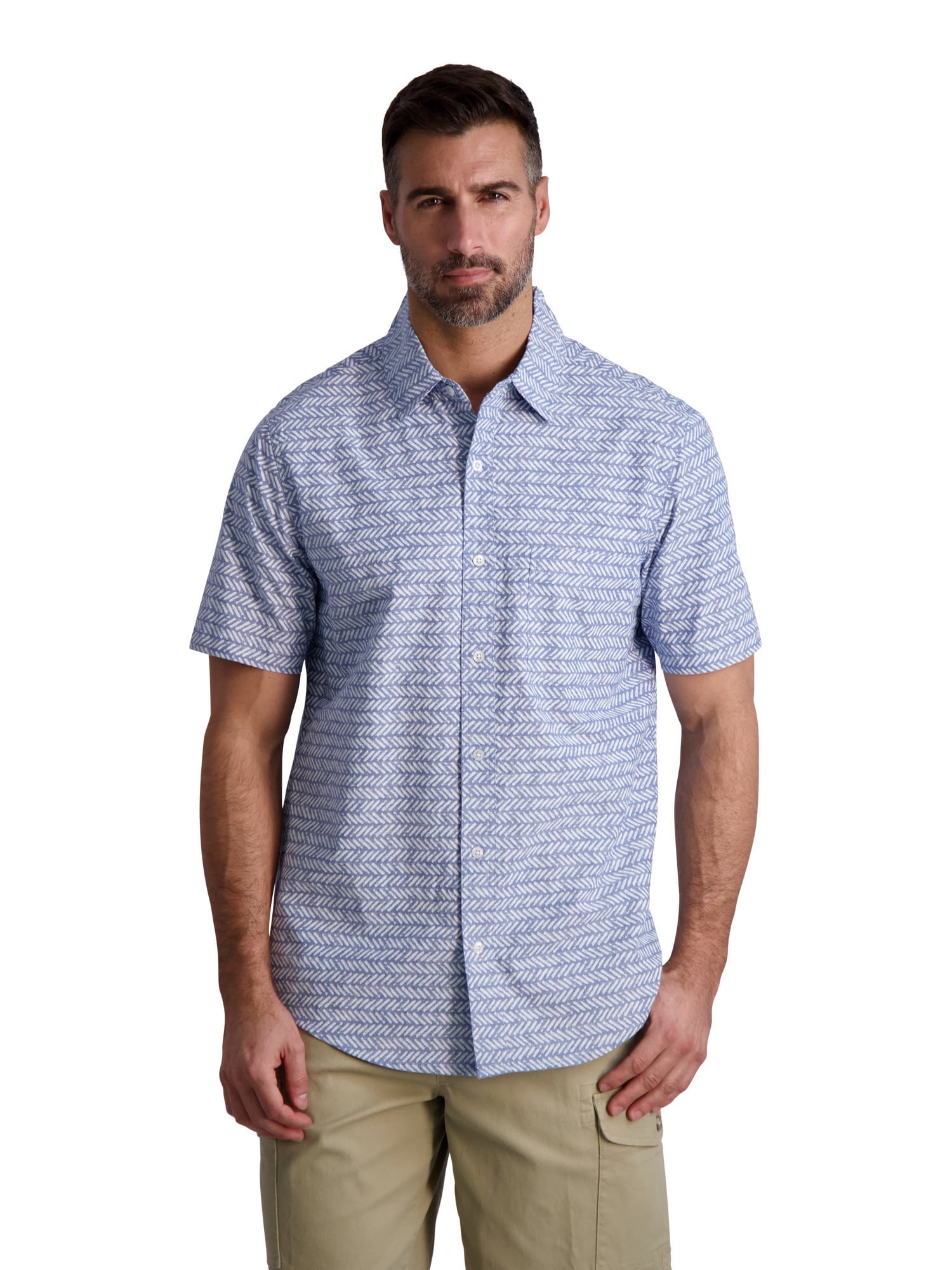 Chaps Men's Short Sleeve Chambray Button Down Shirt, Sizes XS-4XB ...