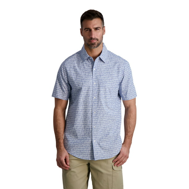 Chaps Men's Short Sleeve Chambray Button Down Shirt, Sizes XS-4XB ...