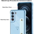 thumbnail image 3 of Designed for Samsung Galaxy S21 FE 6.4" Luxury Case for Women Girls,Soft Silicone Plating Bumper Wristband Holder Case Slim Anti-Scratch Shockproof Love Heart Cute Case(Sky Blue), 3 of 7
