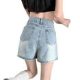 thumbnail image 3 of REALiKUN Women's Summer Button Front Skorts Casual High Waisted Denim Skirt Chic Teen Girls Streetwear Jean Shorts, 3 of 3