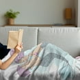 thumbnail image 3 of Mermaid Soft Flannel Fleece Throw Blanket, Cartoon of Underwater Couple with Fish Tails, Cozy Plush for Indoor and Outdoor Use, 50" x 70", Lilac Baby Blue, by Ambesonne, 3 of 5