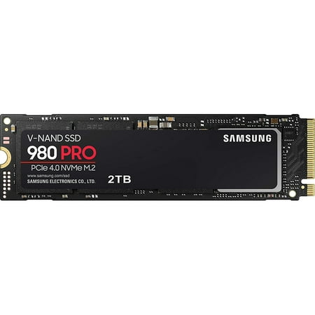 Samsung 980 PRO SSD 2TB PCIe NVMe Gen 4 Gaming M.2 Internal Solid State Drive Memory Card, Maximum Speed, Thermal Control, MZ-V8P2T0B - (Open Box)