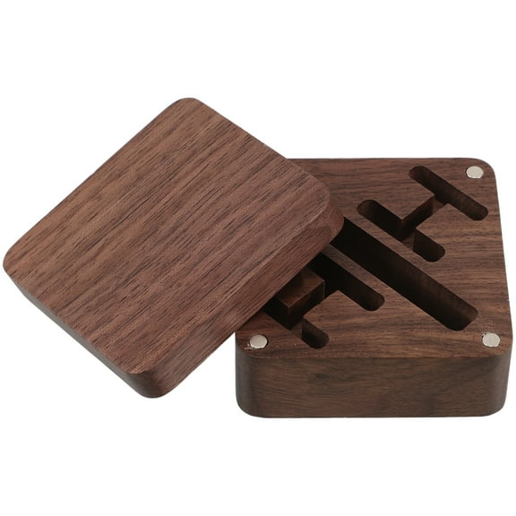 MRLESS Wooden and Tie Clip Organizer Box for Men, Travel Jewelry Case, Compact Holder for and