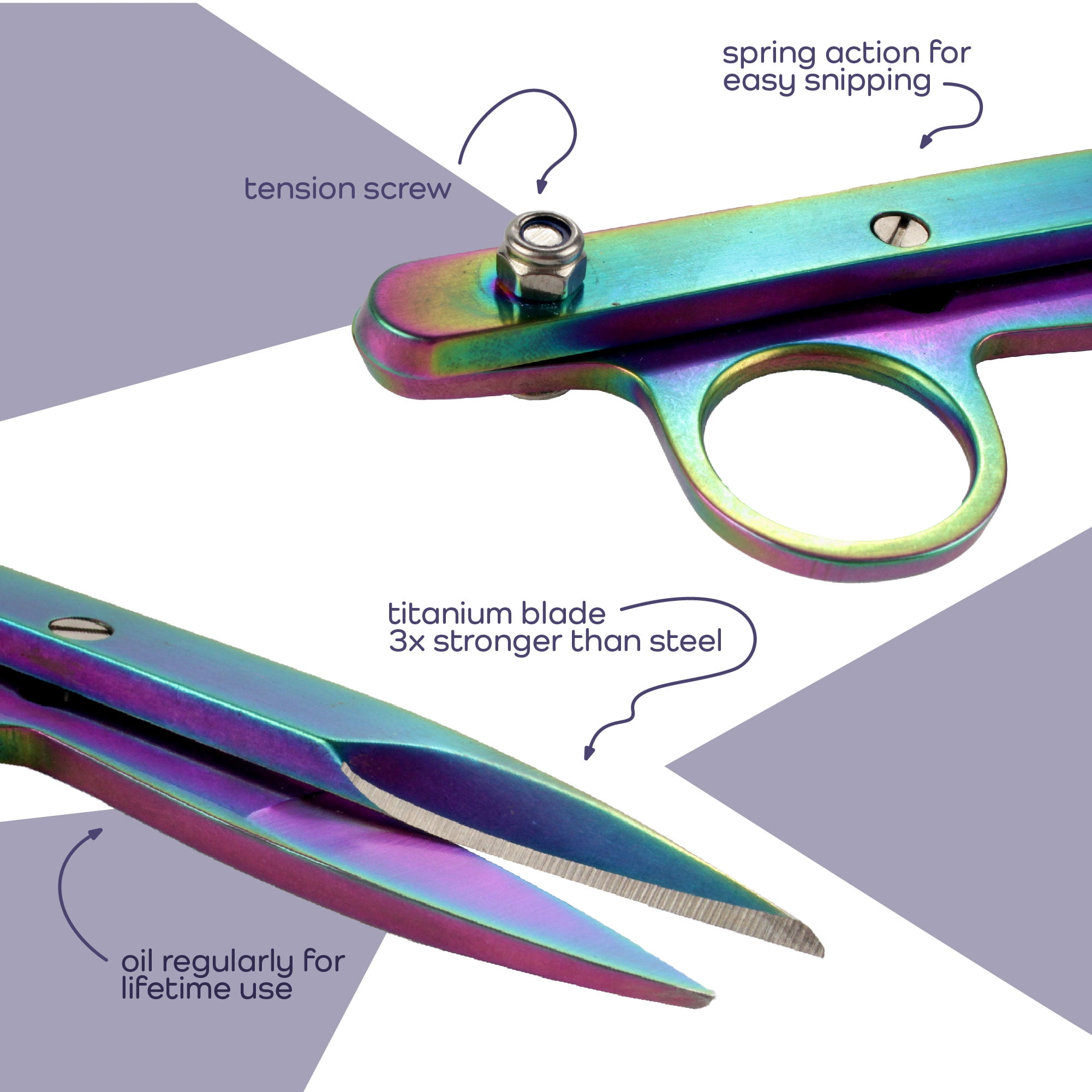 JubileeYarn Professional Multi-Purpose Titanium Precision Trimmer - Rainbow - 30 Pairs