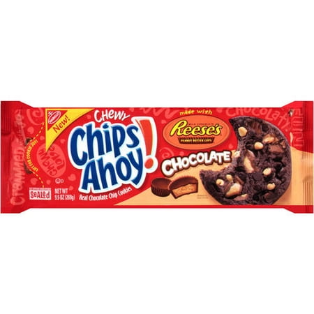 (3 Pack) Nabisco Chips Ahoy! Chewy Chocolate Chip Cookies with Reese's Peanut Butter Cups, 9.5