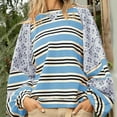 thumbnail image 2 of Fshinging Oversize Sweatshirt For Women Hoodie Floral Patchwork Stripe Print Long Sleeve Loose Fit Pullover Sweaters, 2 of 8